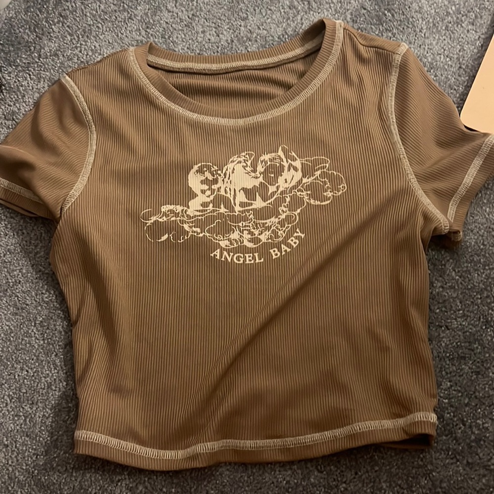 brown angel baby shirt